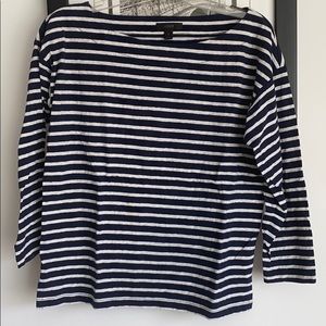 J. Crew,  boat neck, quarter-sleeve shirt.